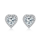 Halo 0.5Carat Heart Shape Moissanite Studs